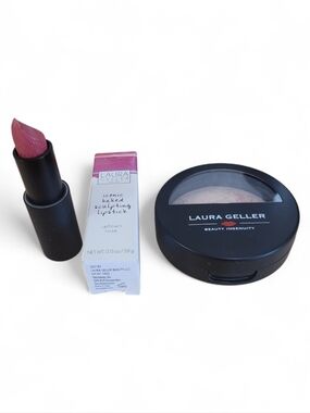 Laura Geller Baked Body Frosting Face & Body Baked Lip Stick Uptown Rose Pink